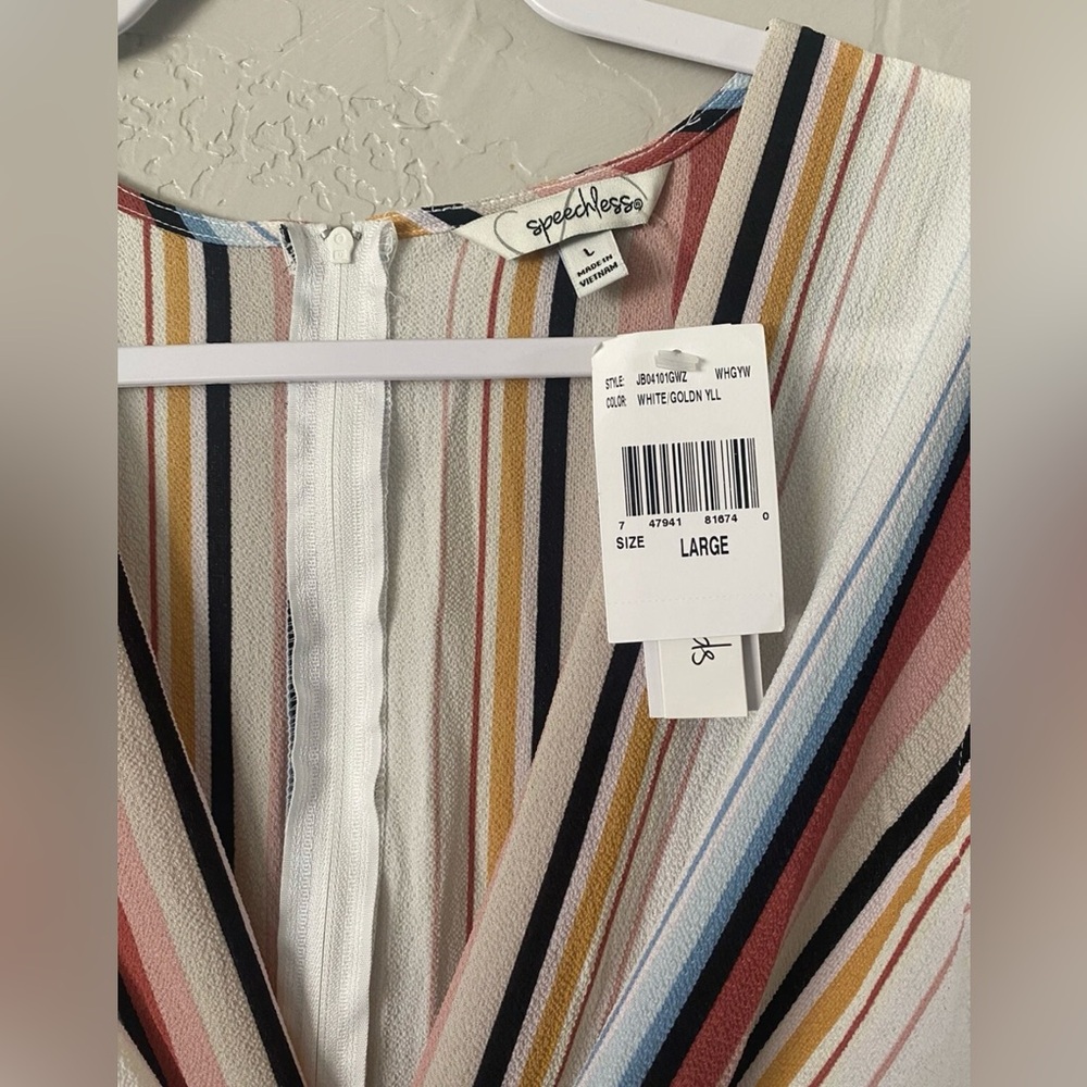 Speechless Multicolor Striped Romper - Picture 3 of 9